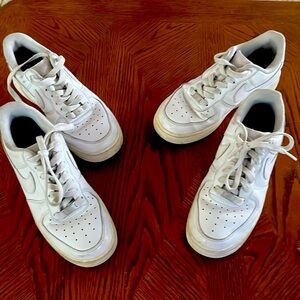2 pair NINE AIR FORCE 1- white needs love-size 7.5